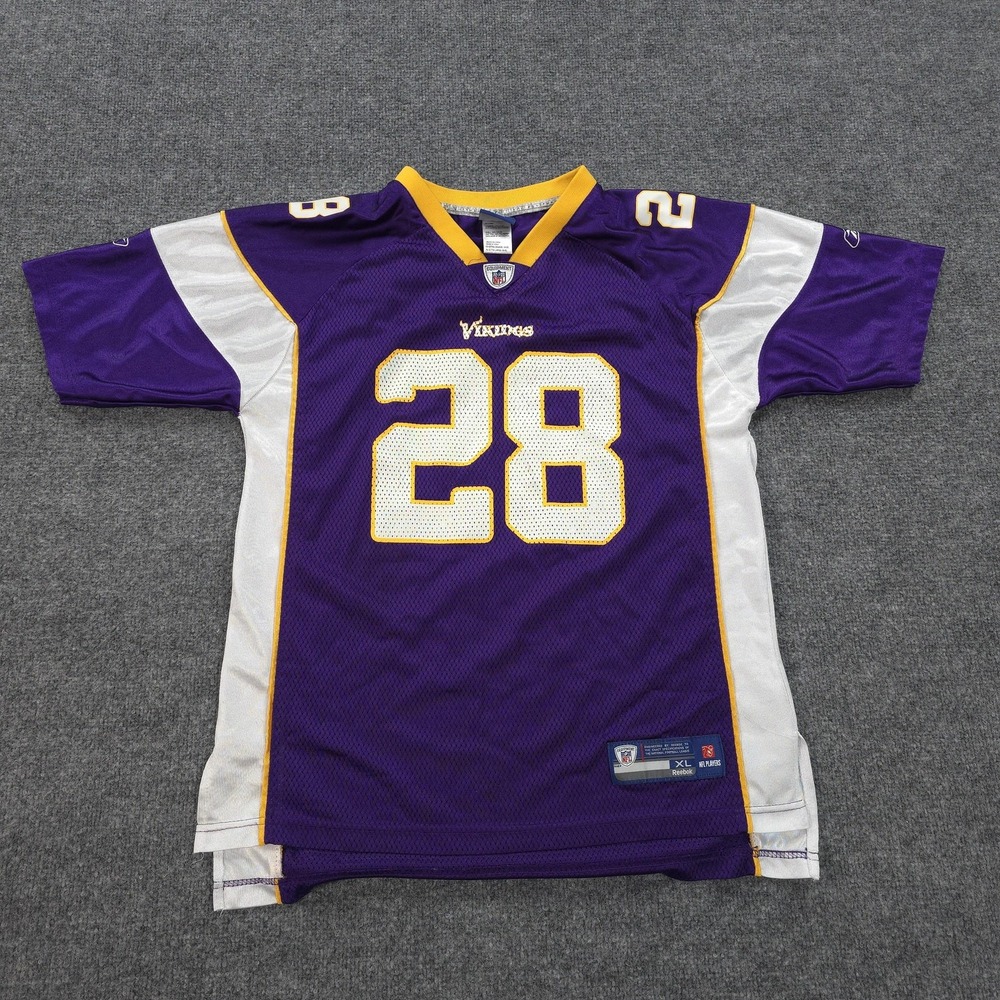 Minnesota Vikings Jersey Youth XL Purple 28 Adrian‎ Peterson NFL Football Reebok